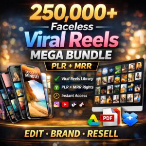 250K+ Faceless Viral Reels | Instagram, TikTok & YouTube (PLR/MRR)