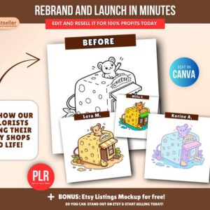 Libro para Colorear Tienditas | 150 Páginas + Canva Editable (PLR)